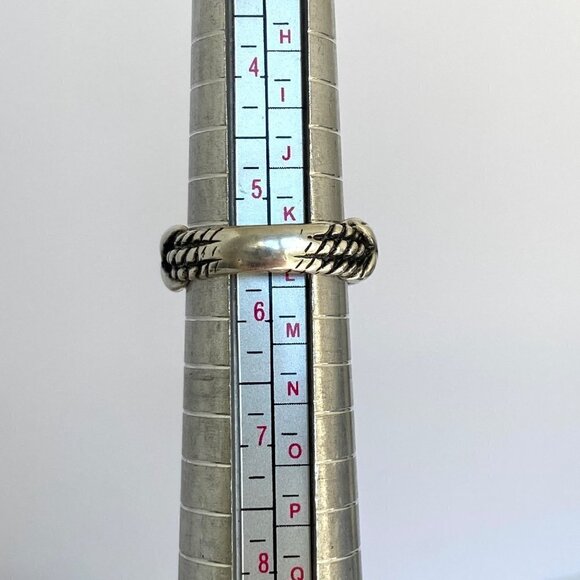 Sterling Silver 925 X Cross Braided Rope 7MM Wide Band Ring Size 5.5 - Picture 9 of 16